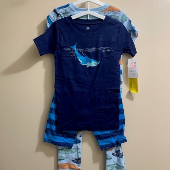 NWT Carter's Shark Boys Pj Set Size 6 & 7 - Picture 1 of 2